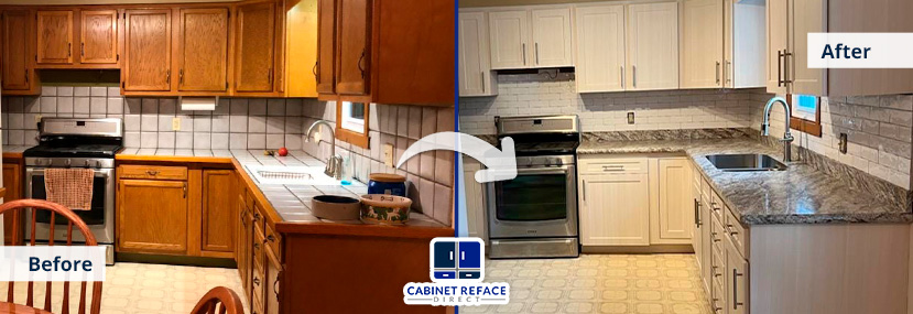 Before and After From Rochester Cabinet Refacing Job